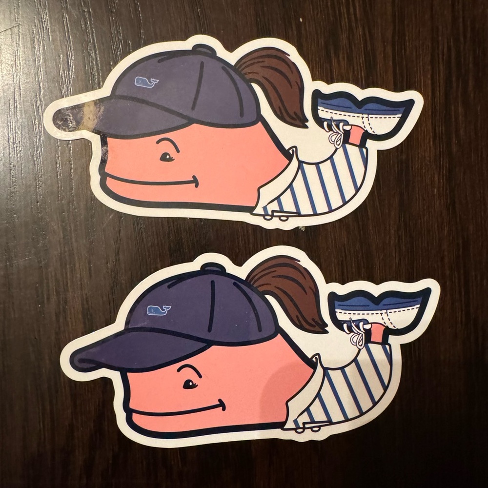 Two Vineyard Vines baseball stickers